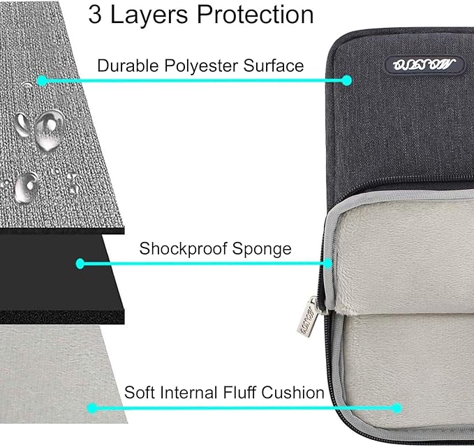 MOSISO Laptop Case 13 inch, 13 inch Laptop Sleeve Compatible with MacBook Air M4 M3 M2 M1 2025-2018 / Pro M2 M1 2025-2016, Polyester Vertical Computer Sleeve Bag with Pocket, Space Gray