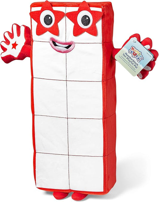hand2mind Numberblock Ten Playful Pal, Plush Figure Toys, Numbers for Toddlers, Cute Stuffies, Preschool Math Learning Toys, Stuffed Animal, Small Plushies, Counting Blocks, Birthday Gifts for Kids