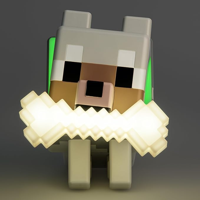 Paladone Minecraft Wolf GloBuddies 3D Colour Changing Light, Officially Licensed LED Night Lamp, Tap to Change Colour, Gaming Merchandise, Battery Powered