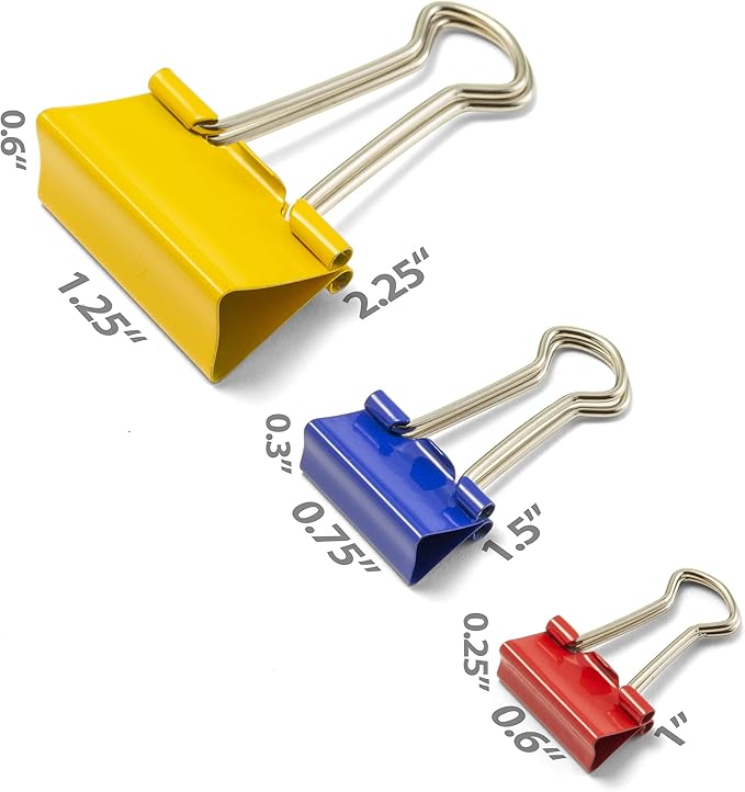 OfficemateOIC Binder Clips, Assorted Colors and Sizes, 30 Clips per Tub (31026)