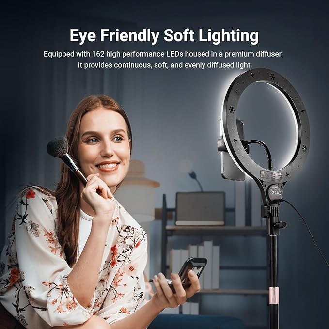 NEEWER ENTRY LEVEL VERSION N37 10.5" RGB Ring Light with Desktop Stand/Phone Holder Compatible with iPhone/Remote, 10W CRI85+ LED Lighting for TikTok YouTube Streaming Recording Laptop Zoom Video Call