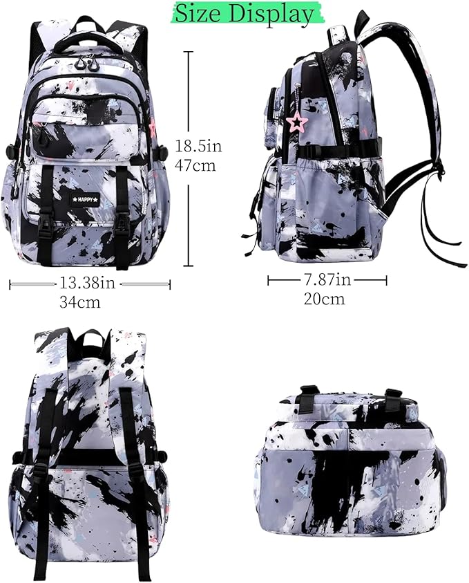 MITOWERMI Purple Backpack for Girls Bookbag Kids School Bags Multi-pocket Girls Backpack for School Elementary Students Schoolbags Teens Back packs (Purple)