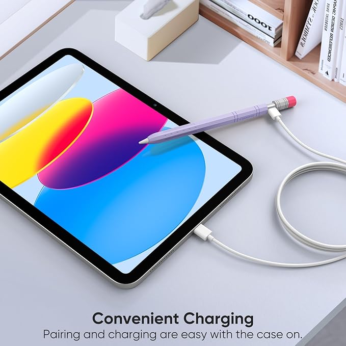 Fintie Silicone Sleeve for Apple Pencil (USB-C), Light Pen Skin Case Cover Soft Protective Anti-Slip Pencil Grip Holder, Supports Magnetic Attachment, Lilac Purple