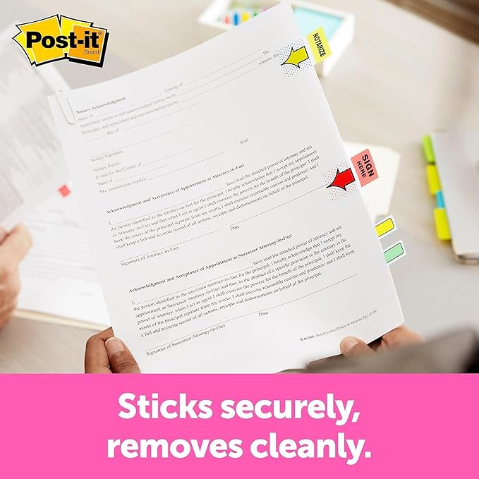 Post-it 680HVSD Flags w/Dispenser,-Inch Sign/Date-Inch,1-Inch x1-3/4-Inch,200 Flags/PK,Green