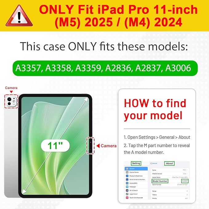 Fintie Rotating Case for iPad Pro 11-inch (M5) 2025 / (M4) 2024 - [Built-in Pencil Holder] 360 Degree Swiveling Smart Stand Protective Cover, Auto Sleep/Wake, Black