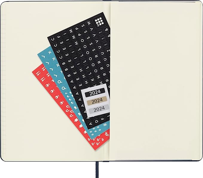 Moleskine 2023-2024 Weekly Planner, 18M, Large, Sapphire Blue, Hard Cover (5 x 8.25)