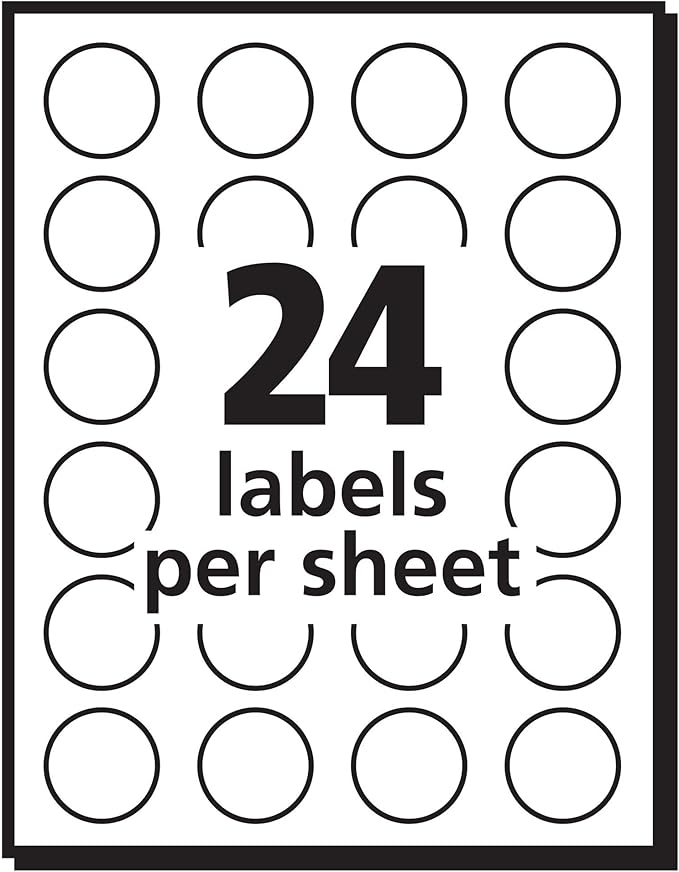 Avery Print/Write Self-Adhesive Removable Labels, 0.75 Inch Diameter, Red, 1008 per Pack (5466)