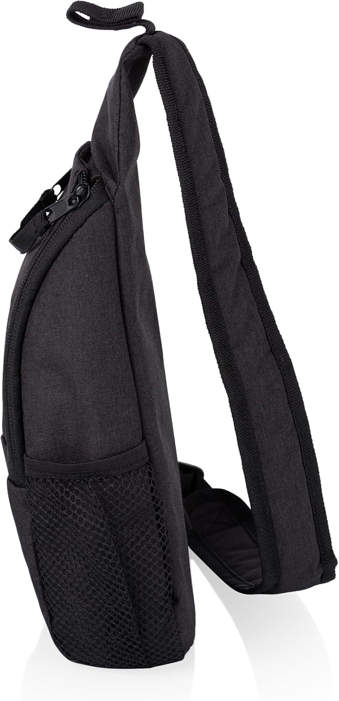 Picnic TIME Strider Crossbody Cooler Sling Bag, Insulated Fanny Pack, (Black)