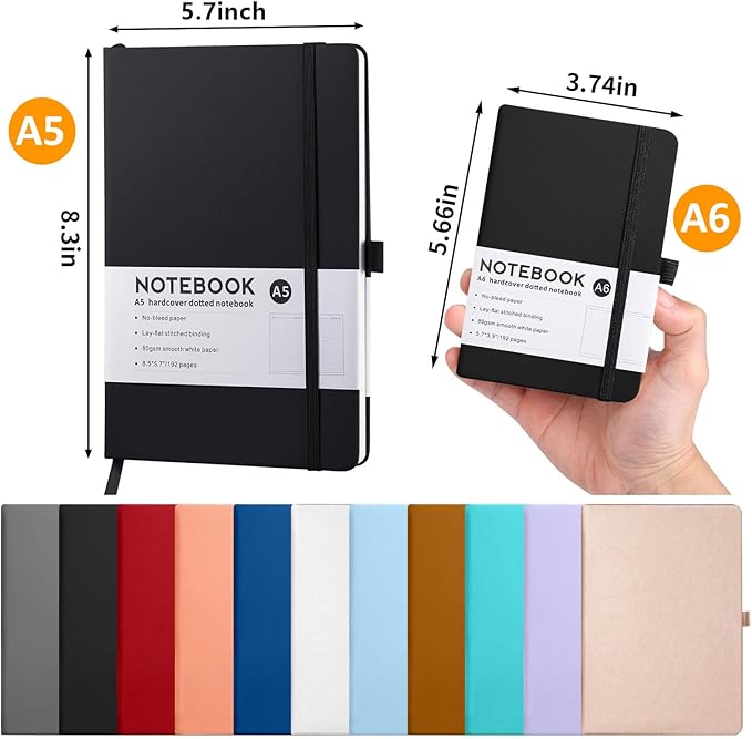 Customizable Notebook with Pen- Personalized Notebook Bulk Cover with Any Design - A6/A5 192 Lined Pages Journaling Notebooks for Work School Business Church
