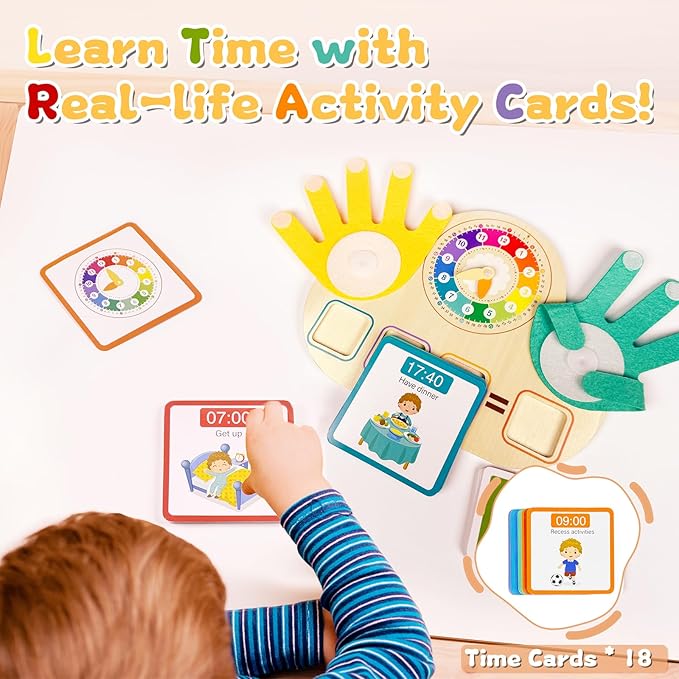 Toddler Learning Toys 3-5, Educational Games with Visual Timer for Kids 5-7, Montessori Number Counting Toys, Math Manipulatives, Preschool Kindergarten School Supplies, Birthday Gifts for 2 3 4 5 6 7