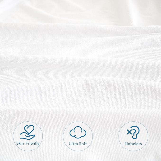 4 Pack Twin Mattress Protector Waterproof Premium Terry Twin Bed Sheets Fitted up to 14'' Ultra Soft and Breathable Mattress Topper Pad Cover Twin Machine Washbale