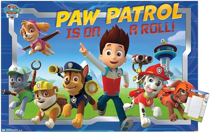 Nickelodeon Paw Patrol - Crew Wall Poster, 22.37" x 34.00", Poster & Mount Bundle