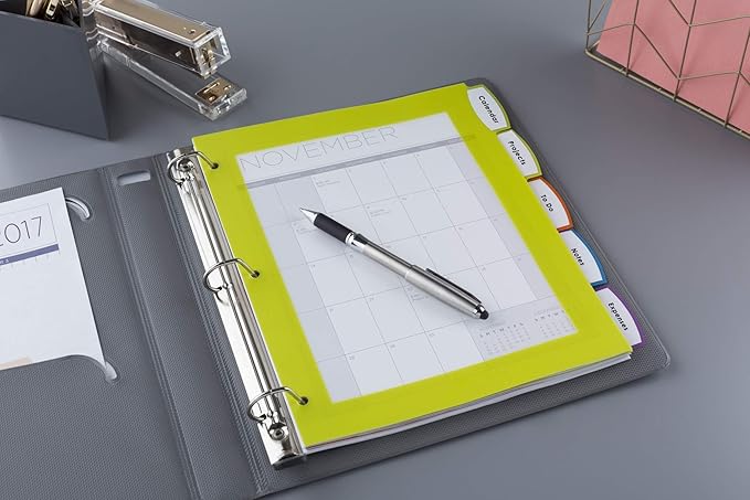 Avery Ultralast Big Tab Plastic Dividers for 3 Ring Binders, 5-Tab Set, Multicolor with White Labels, 1 Set (24900)