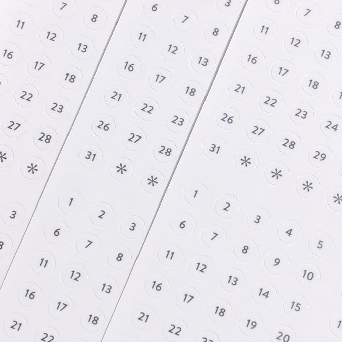 Erin Condren Colorful Calendar Date Dots, 12 Sheets of Grey and White Number Stickers for Undated Planners and Calendars, Monthly Date Dot Stickers for Easy Scheduling and Planning