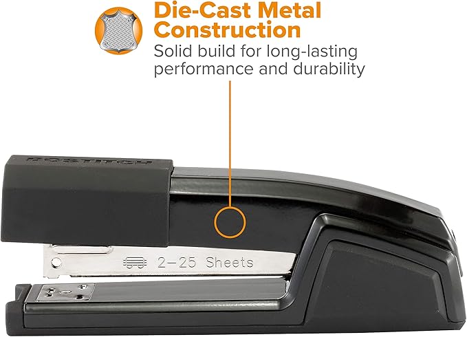 Bostitch Office Epic Metal 3 in 1 Stapler, 25 Sheet Capacity, Includes 210 Staples in Staple Storage Compartment & Integrated Remover,