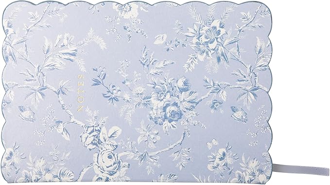 Laura Ashley Heirloom Cottage Journal – 6x8 Inch Hardcover Notebook with Scalloped Edge, 256 Lined Pages, Gilded Edges, Faux Leather Covers