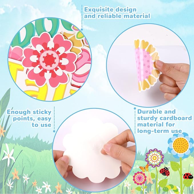 Reading Makes Your Mind Bloom Classroom Bulletin Board Set Spring Grow Flower Bulletin Cutouts Decorations Spring Bulletin Cutouts for Teacher Classroom School Kindergarten Back to School Party Decor