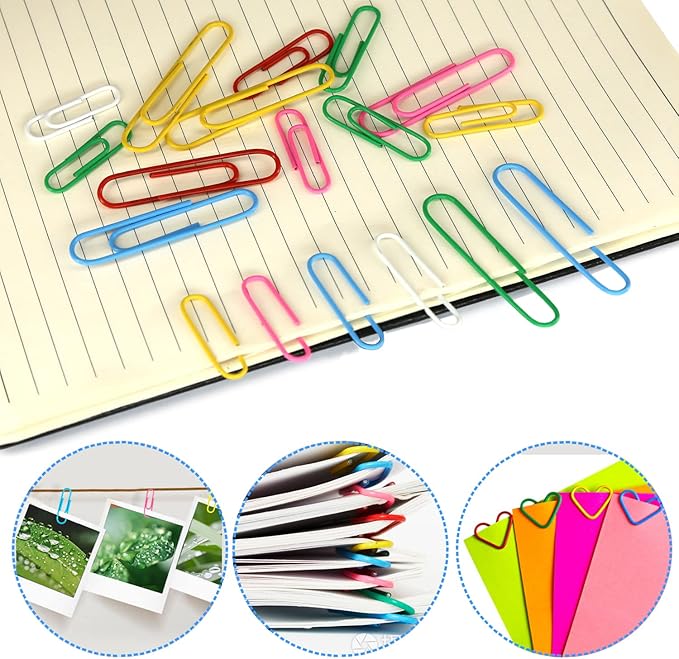 Paper Clips Binder Clips, 340PCS Assorted Size Paper Clips and Binder Clips, Colored Paperclips Large Medium Small, Binder Clip and Paper Clip Set for Home School Office Supplies