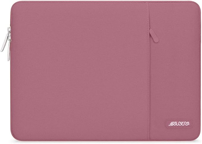 MOSISO Laptop Case 14 inch, 14 inch Laptop Sleeve Compatible with HP Lenovo Dell ASUS Acer, HP Stream, Dell Latitude, Lenovo IdeaPad, Polyester Vertical Computer Sleeve Bag with Pocket, Dusty Rose