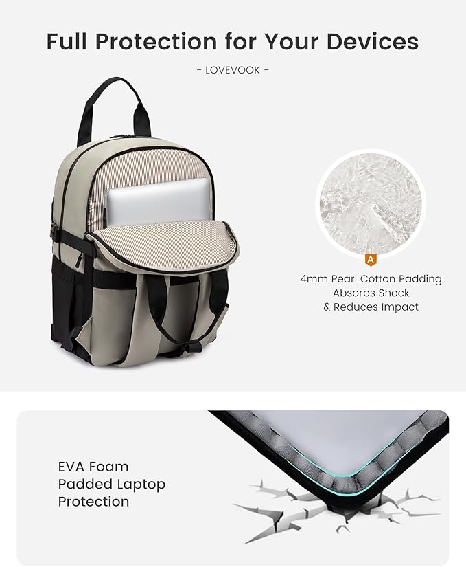 LOVEVOOK 17.3 Inch Laptop Backpack for Women, Travel Carry-On Backpack Purse, College Bookbag for Teen Girls School