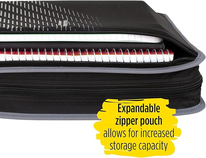 Five Star Zipper Binder, 2 Inch 3 Ring Binder, Xpanz, Gray Lines (29040Hx9)