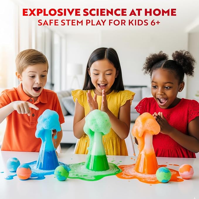 Playz Kaboom! 50+ Explosive Science Experiments Kit for Kids Age 8-12 with 25 Playz Lab Token Experiments - Chemistry Set STEM Learning & Educational Toys & Gifts for Boys, Girls, Teenagers & Kids