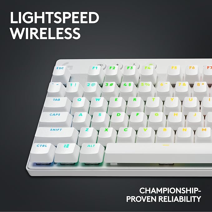 Logitech G Pro X TKL Lightspeed Wireless Gaming Keyboard, Tactile + G Pro X 2 Lightspeed Wireless Gaming Headset Bundle - White