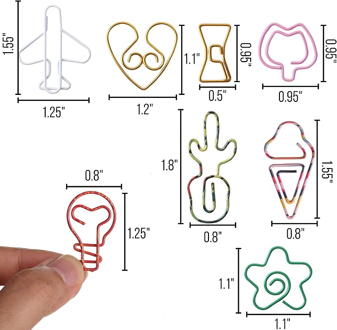 Mr. Pen- Cute Paper Clips, Assorted Colors, 24 pcs, Cute Planner Clips