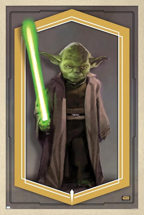 Trends International Star Wars: The High Republic - Yoda Wall Poster, 34L x 22.4W, Blonde Framed Version