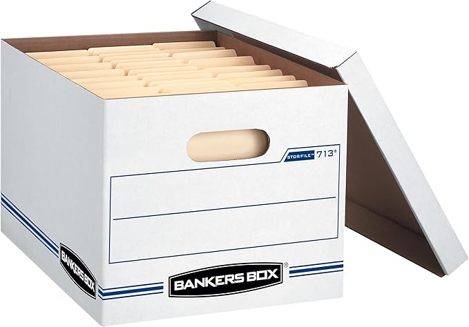 Bankers Box 20-Pack Basic Duty File Storage Boxes with Lids, Letter/Legal, STOR/FILE, (0071302)