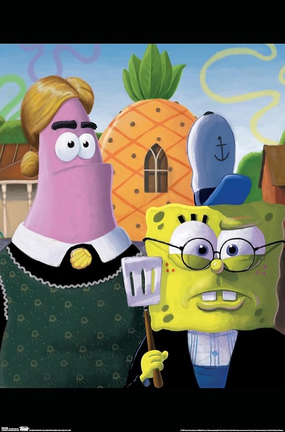 Trends International Nickelodeon Spongebob - American Gothic Wall Poster, 22.375" x 34", Premium Unframed Version