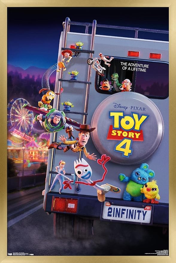 Trends International Disney Pixar Toy Story 4 - Final One Sheet Wall Poster, 14.725" x 22.375", Gold Framed Version