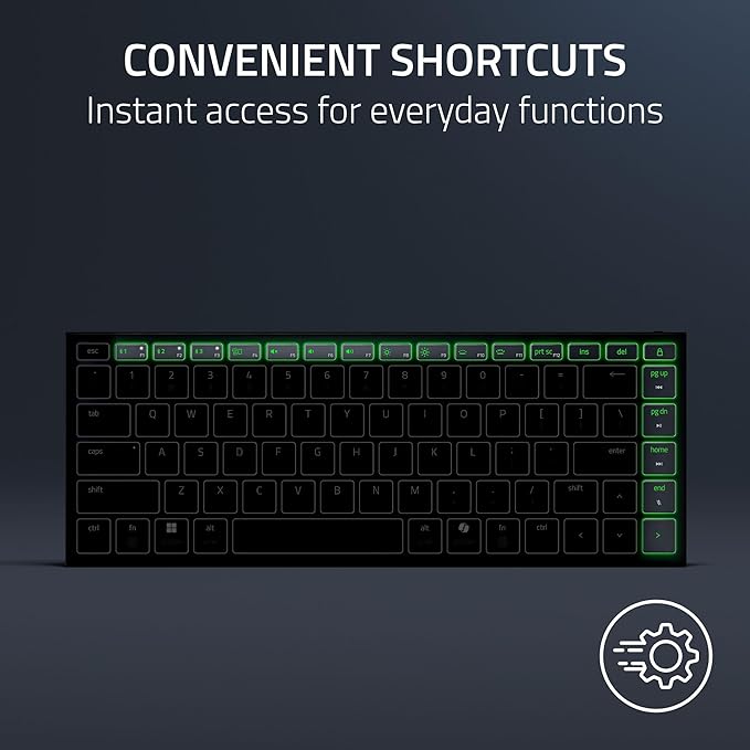 Razer Joro Portable Wireless Gaming Keyboard: Thin, Light, Compact - Chroma RGB - Low Profile Switches - Bluetooth - Long Battery Life - Snap Tap - For PC & Mac Laptops, Steam Deck, Smartphone, Tablet