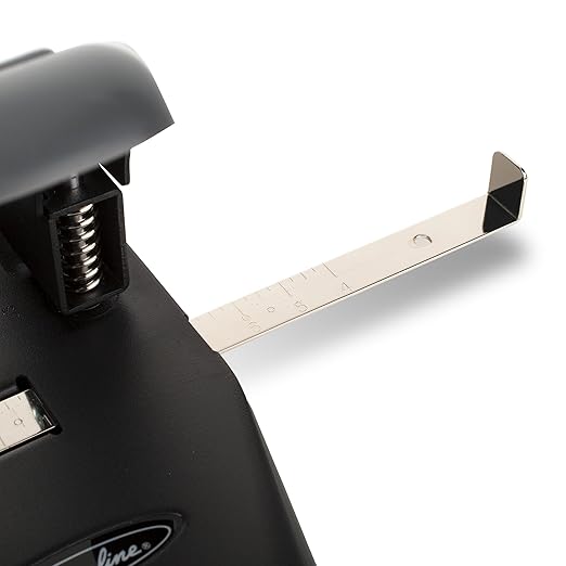 Swingline 2 Hole Punch, 28 Sheet Capacity Hole Puncher, Paper Punch, Low Effort Comfort Handle, Alignment Guide, Black (74050)