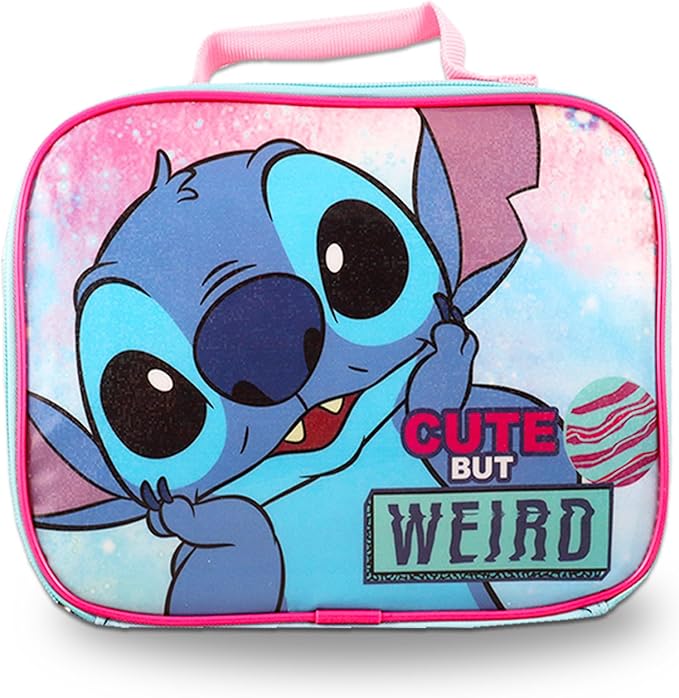 Disney Stitch Backpack with Lunch Box for Kids Set - Bundle with 16" Backpack, Lunch Bag, Folders, Notebook, Water Bottle, Stickers, More | Lilo and Stitch School Supplies for Girls
