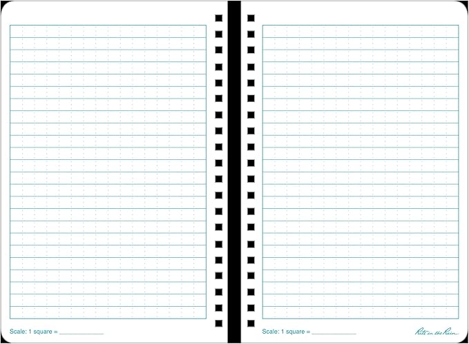 Rite in the Rain Weatherproof Side Spiral Notebook, 4.625" x 7", Yellow Cover, Universal Pattern, 3 Pack (No. 373L3)