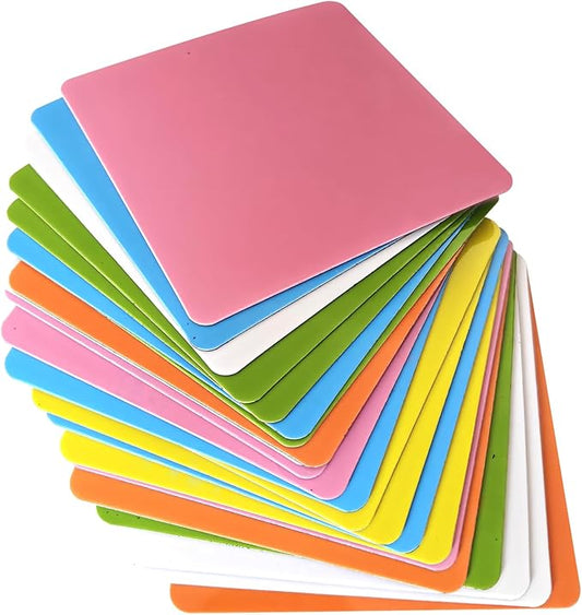 Reusable Magnetic Sticky Notes,3”x3”,24Pack,Dry Erase Magnets Magnetic Labels,Bright Colors Magnet Sheets,Easy to Post for Fridge,Whiteboard,Locker
