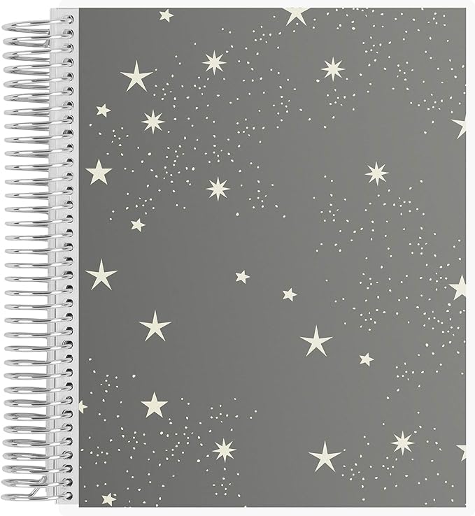 Erin Condren 7" X 9" Spiral Bound Productivity Notebook - Starry Sky, Functional 160 Lined Page and 80Lb Thick Paper Spiral Notebook, Stickers Included