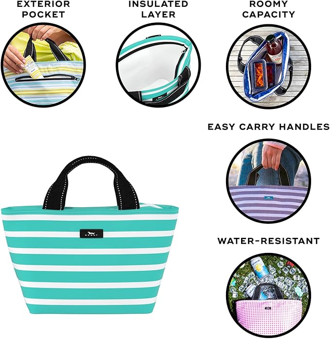 SCOUT Nooner Insulated Lunch Box for Women with 6 Can Capacity - Lightweight Work Lunch Bag for Teachers and Nurses - Soft Cooler for Beach Travel and Picnic