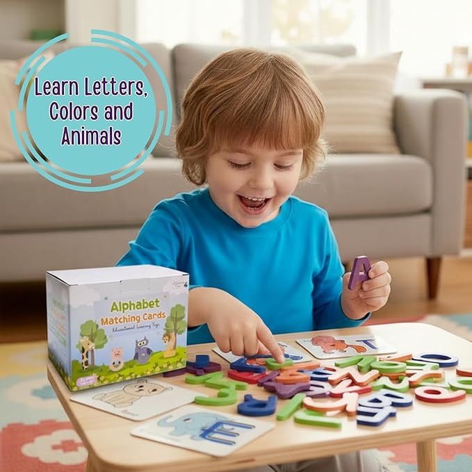 Alphabet Flash Cards for Kids Ages 3-8 – Number and Letter Flash Cards – Montessori Alphabet Puzzle & Matching Game – Letter Recognition for Kindergarten & Preschool Learning