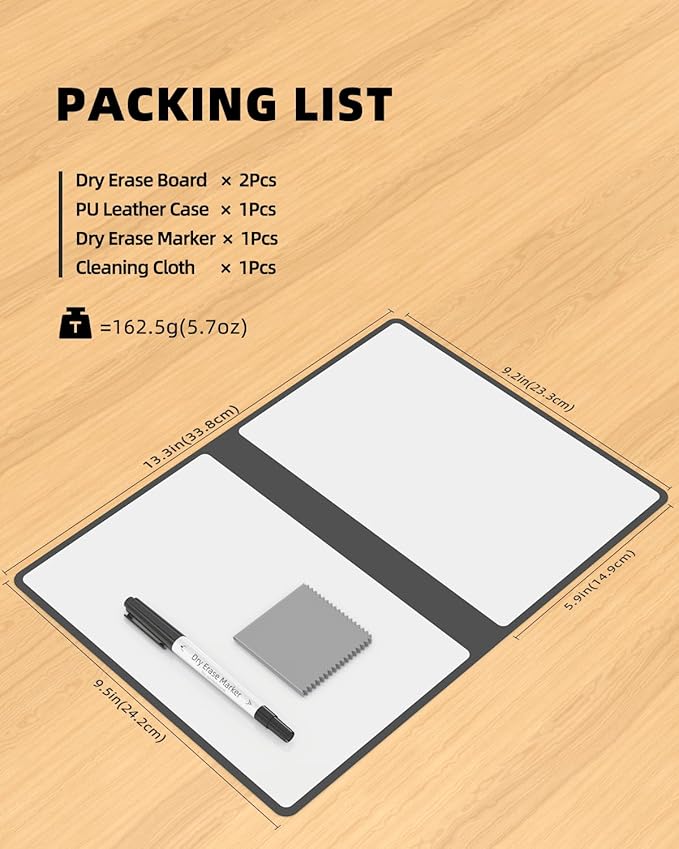 Portable Small White Board Dry Erase Board, Reusable 9.5 * 6.6in Notebook Memo, Office Home Supplies Desk Accessories MH760 (Red)