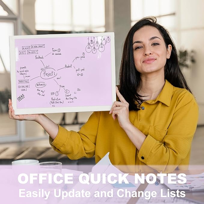 Dry Erase Board Sticker- Whiteboard Stickers-8.3''x11.7'' Removable Dry Erase Sheets- Fridge Dry Erase Paper for Wall/Desk/Refrigerator/Door/Locker/Home/Office/Classroom (Purple-2Pcs)
