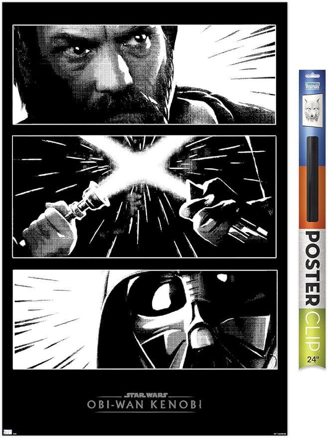 Trends International Star Wars: Obi-Wan Kenobi - Panels Wall Poster, 22.375" x 34", Poster & Clip Bundle