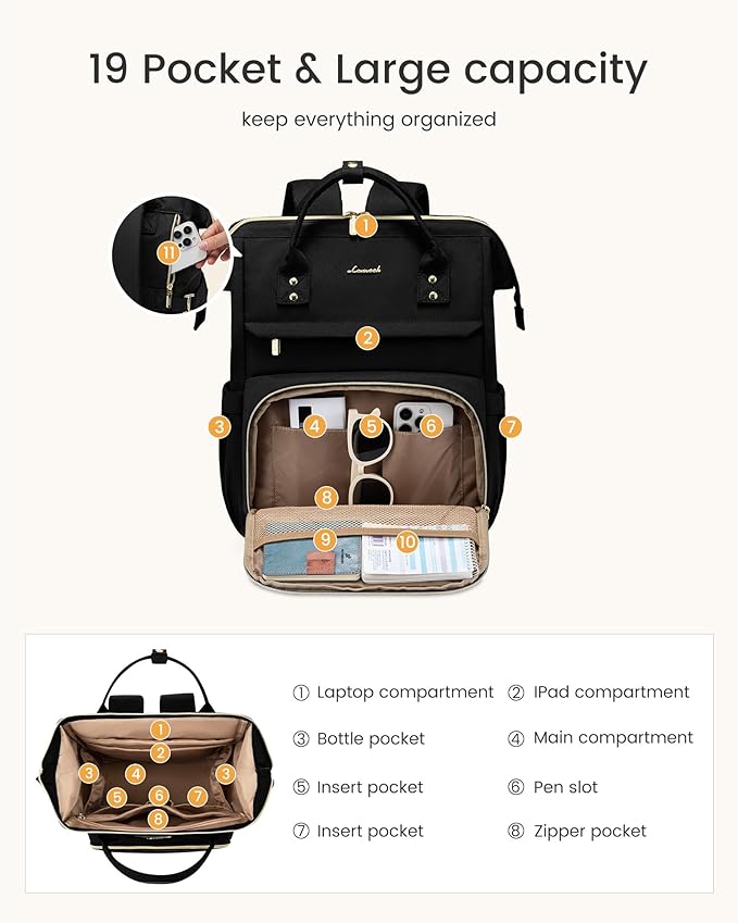 LOVEVOOK Laptop Backpack for Women with Giant Tumbler Holder Pocket,17 inch Waterproof Travel Backpack Purse Computer Laptop Bag,Professional Work College Nurse Teacher Backpack Daypack,Olive Green