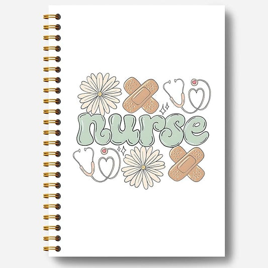 Trendy Floral Nurse Notebook, Nurse Gifts for Women Journal, Nurses Appreciation Gifts Journal, Nursing School Supplies, Nursing Hardcover Spiral Notebooks 5.5x8.3 Inch
