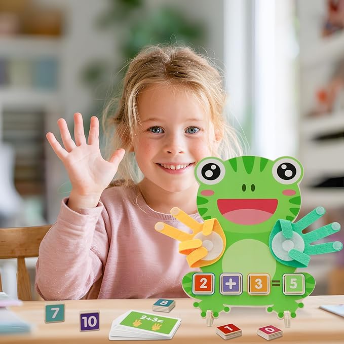 Preschool Learning Toys for Toddlers 3 4 5 Years, Finger Counting Number Blocks for Kids, Educational Math manipulatives Toys, Preschool Wood Homeschool Educational Math Toy for Boys Girls.