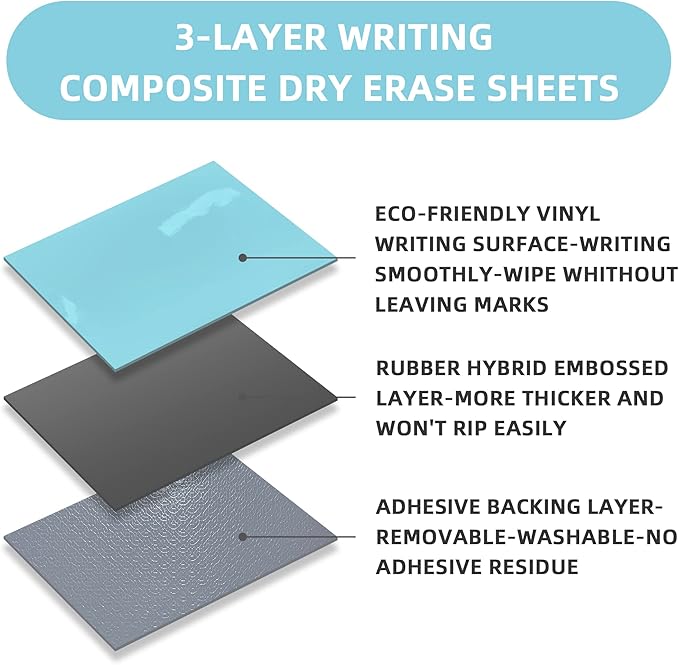 Dry Erase Board Sticker- Whiteboard Stickers-8.27''x11.69'' Removable Dry Erase Sheets- Fridge Dry Erase Paper for Wall/Desk/Refrigerator/Door/Locker/Home/Office/Classroom (Colorful-12Pcs)
