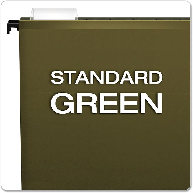 Pendaflex SureHook Reinforced Hanging Folders, Letter Size, Standard Green, 20 per Box (8-1/2 x 11)