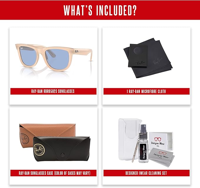 Ray-Ban Wayfarer Reverse RBR0502S Square Sunglasses for Men for Women +BUNDLE with ACCESSORY EYEWEAR KIT
