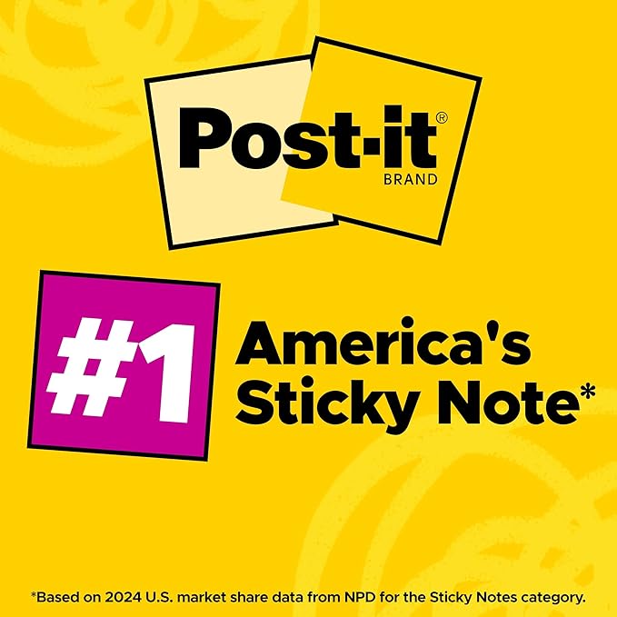 Post-it Super Sticky Notes Study Pack Multiple Sizes 4 Pads/Pack